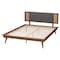 Baxton Studio Delfina Mid-Century Modern Dark Grey Fabric and Walnut Brown Finished Wood Full Size Platform Bed 239-12635-9801-ZORO - alternate 2